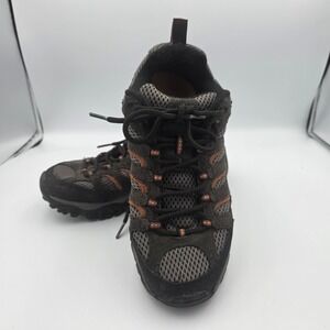 Merrell Moab 3 Low Hiking Shoes Men's Dark Brown Orange Vibram Sole Size 7